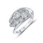 18ct White Gold Natural Diamond Bubble Fancy Ring