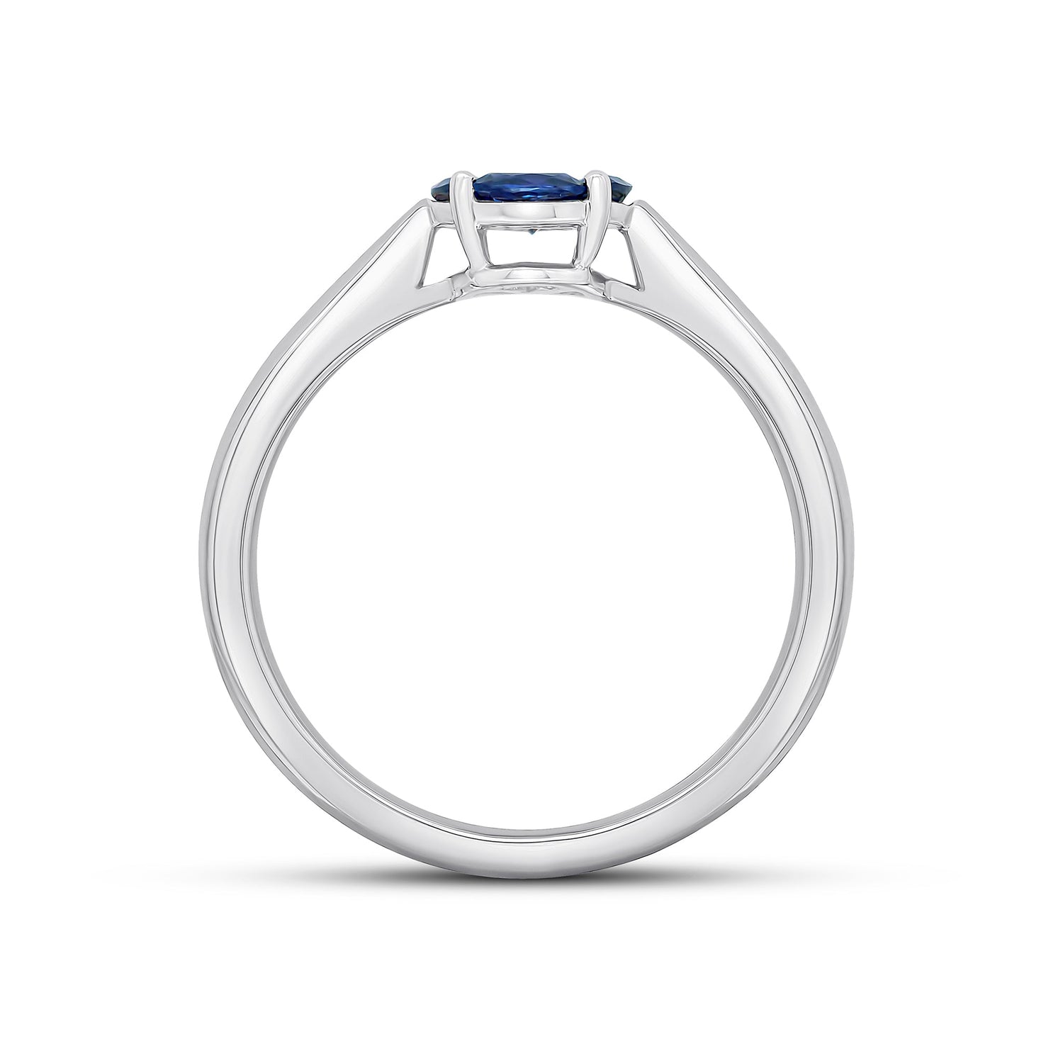 18ct White Gold Marquise Natural Sapphire and Diamond Cluster Ring