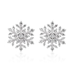 18ct White Gold Natural Diamond Snowflake Stud Earrings — 12mm