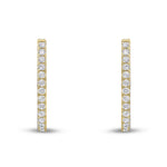 18ct Yellow Gold Natural Diamond Claw Set Horseshoe Hoop Earrings — 0.70ct