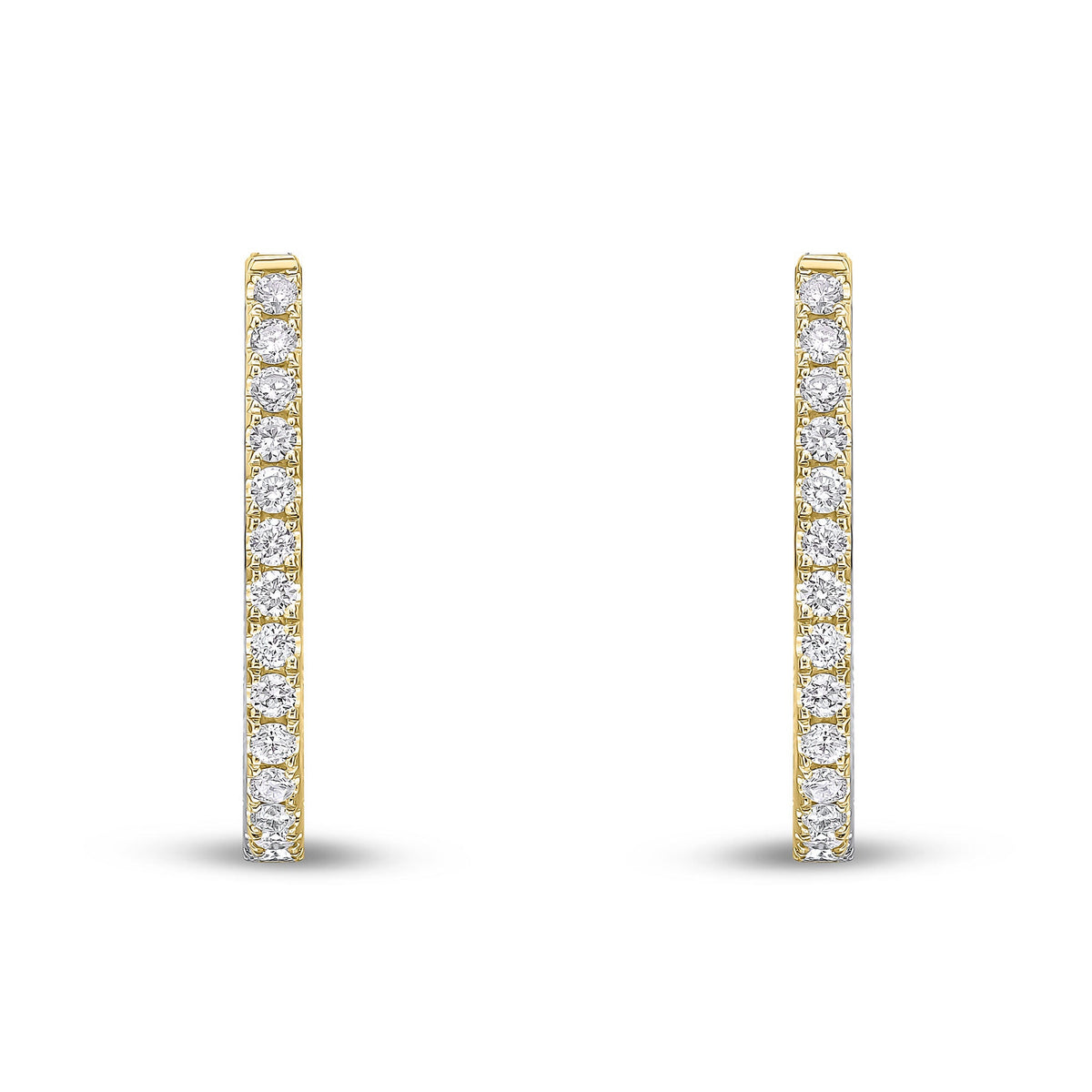 18ct Yellow Gold Natural Diamond Claw Set Horseshoe Hoop Earrings — 0.70ct