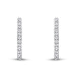 18ct White Gold Natural Diamond Claw Set Horseshoe Hoop Earrings — 0.70ct