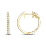 18ct Yellow Gold Natural Diamond Claw Set Full Hoop Earrings — 0.50ct
