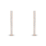 18ct Rose Gold Natural Diamond Claw Set Full Hoop Earrings — 0.35ct