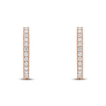 18ct Rose Gold Natural Diamond Claw Set Full Hoop Earrings — 0.50ct