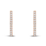 18ct Rose Gold Natural Diamond Claw Set Horseshoe Hoop Earrings — 0.70ct