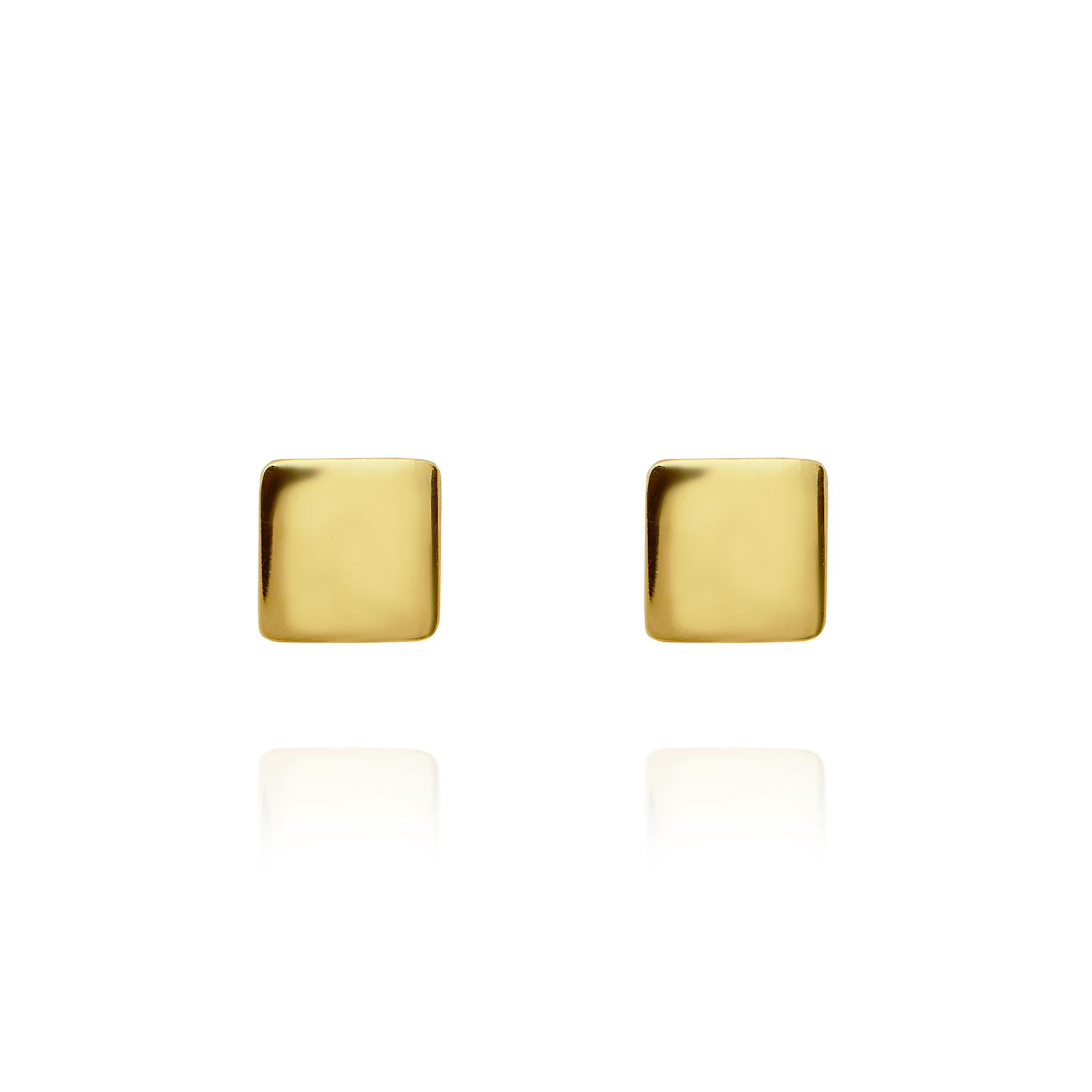 9ct Yellow Gold Polished Cube Stud Earrings — 4mm
