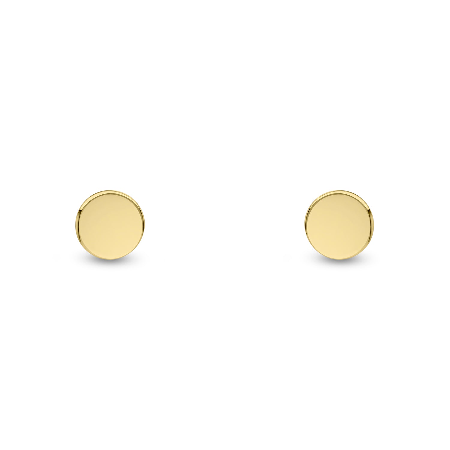 9ct Yellow Gold Polished Cylinder Stud Earrings — 4mm