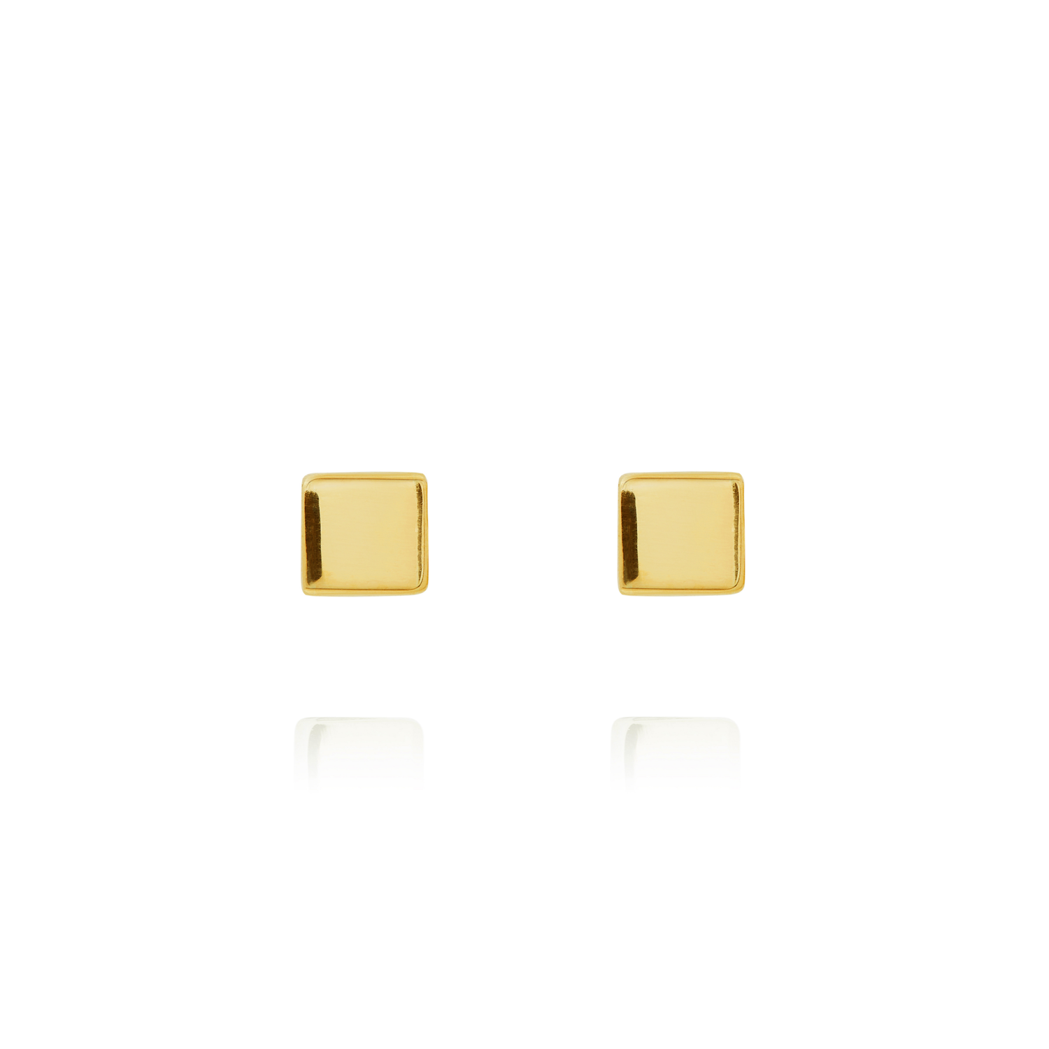 9ct Yellow Gold Polished Cube Stud Earrings — 3mm
