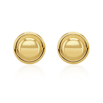 9ct Yellow Gold Polished Dome and Border Stud Earrings — 12mm