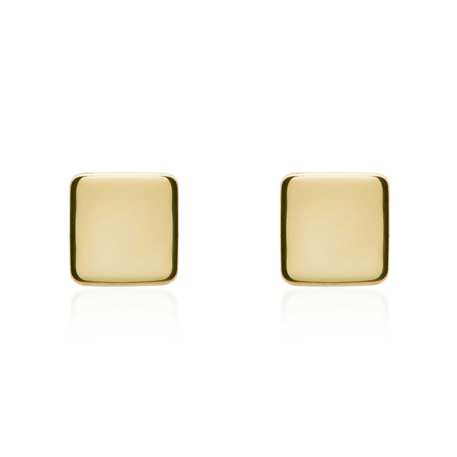 9ct Yellow Gold Polished Concave Square Stud Earrings