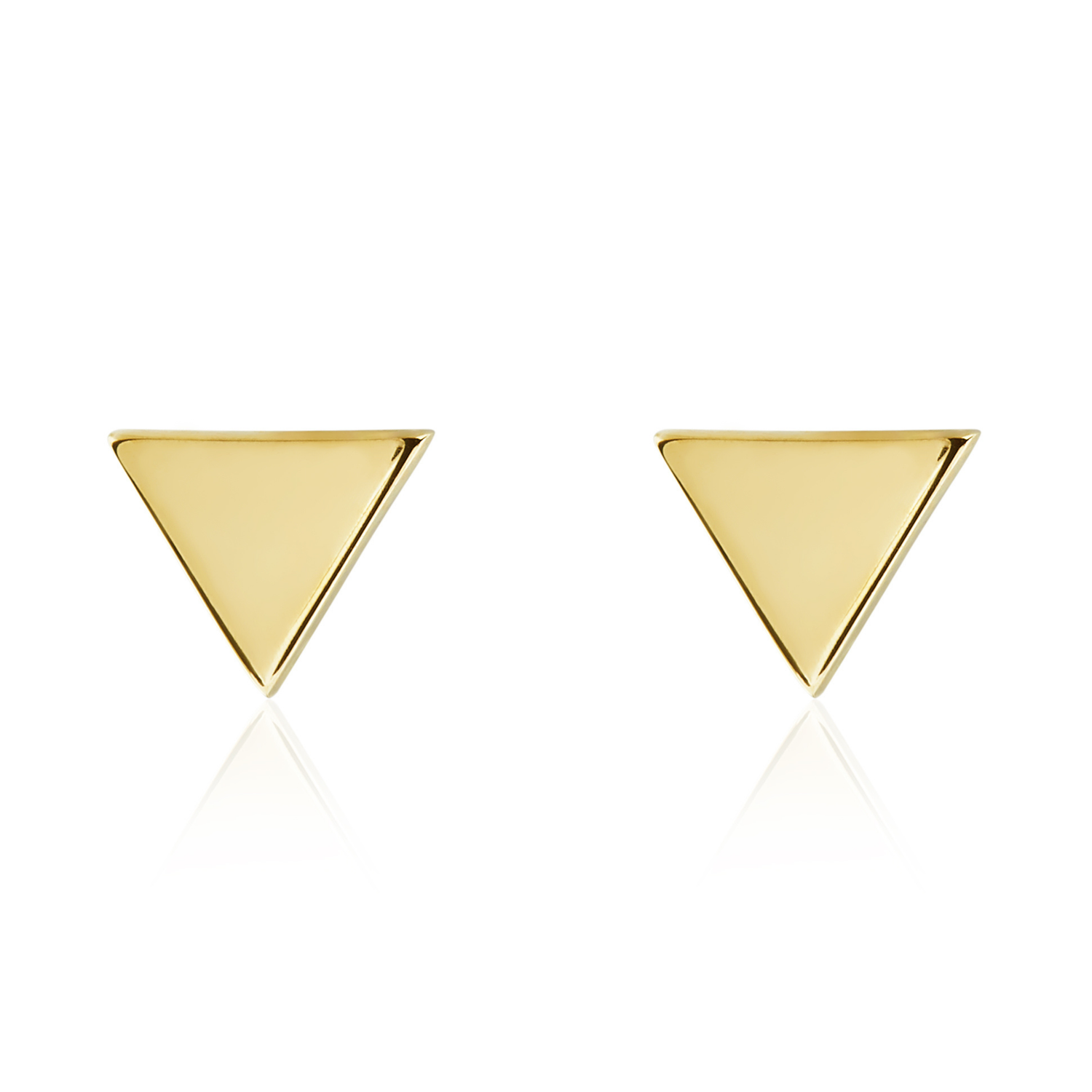 9ct Yellow Gold Polished Inverted Triangle Stud Earrings