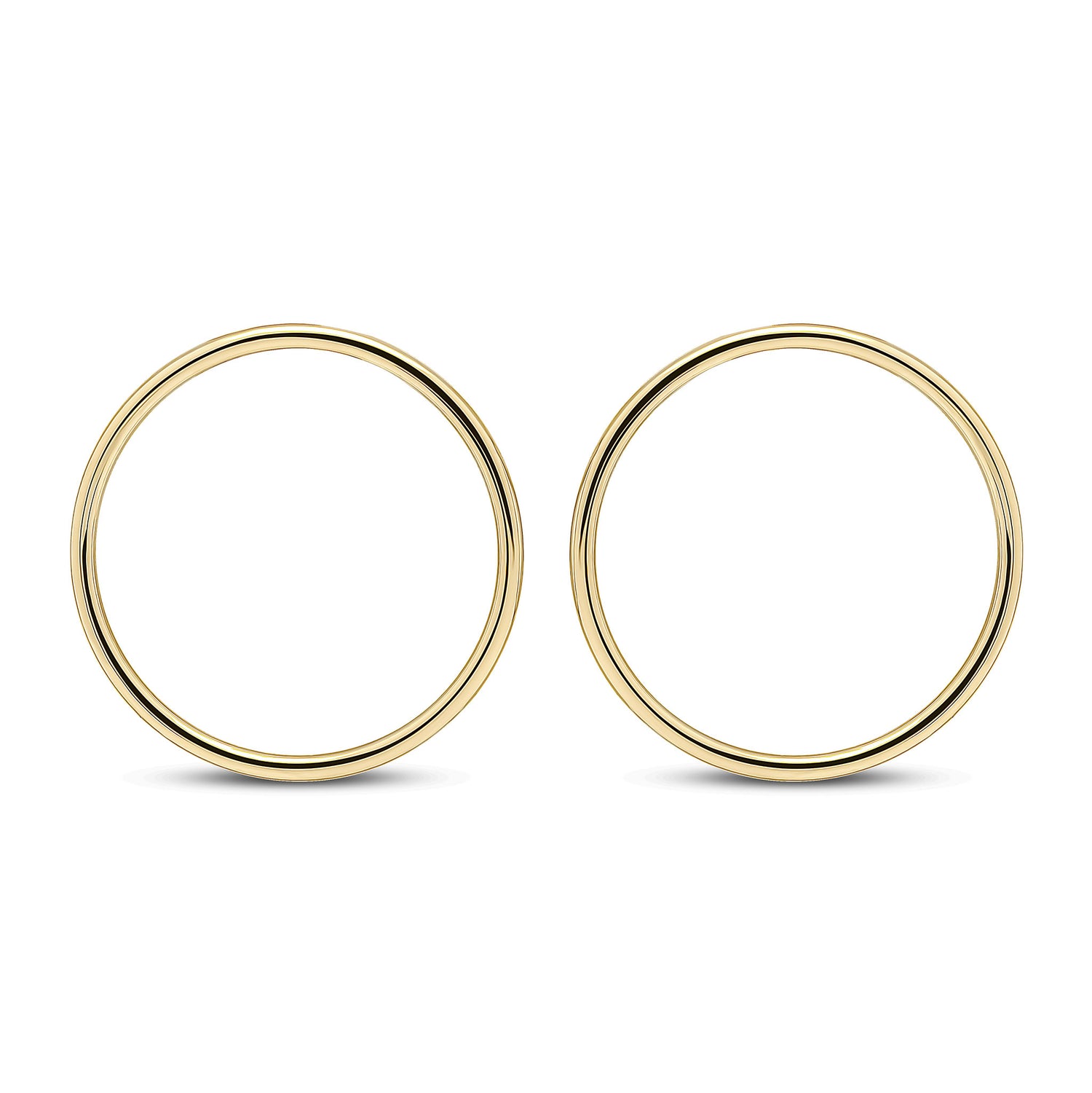 9ct Yellow Gold Open Circle Round Stud Earrings