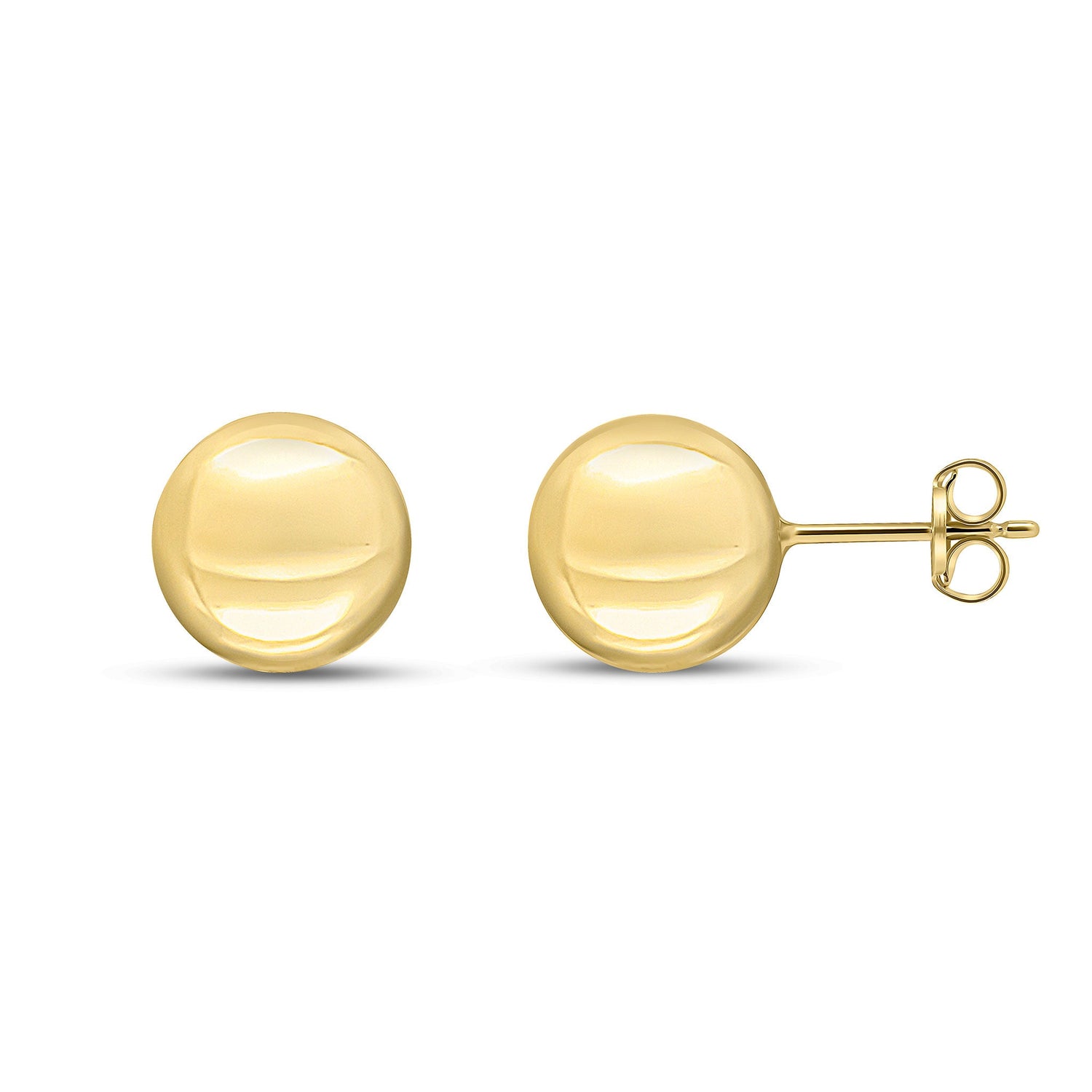 9ct Yellow Gold Ball Stud Earrings — 10mm