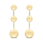 9ct Yellow Gold Polished Flat Disc Drop Earrings