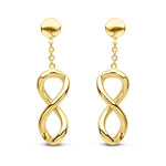 9ct Yellow Gold Polished Infinity Drop Earrings