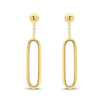 9ct Yellow Gold Polished Open Oval Drop Earrings