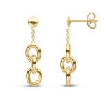 9ct Yellow Gold Polished Oval Link Drop Earrings
