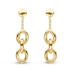 9ct Yellow Gold Polished Oval Link Drop Earrings