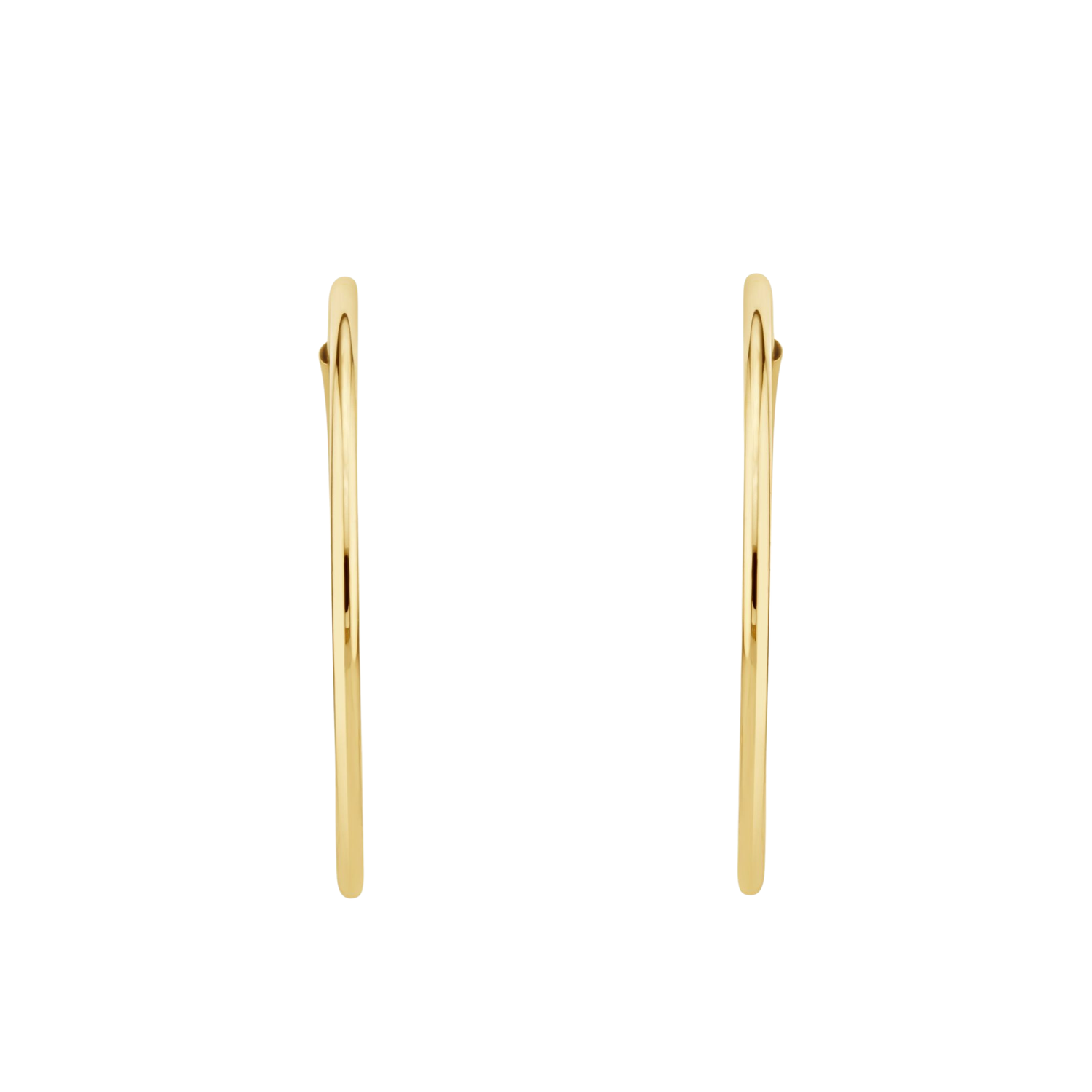 9ct Yellow Gold Thin Sleeper Hoop Earrings – 42mm