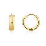 9ct Yellow Gold Polished Round Huggy Hoop Earrings — 10mm