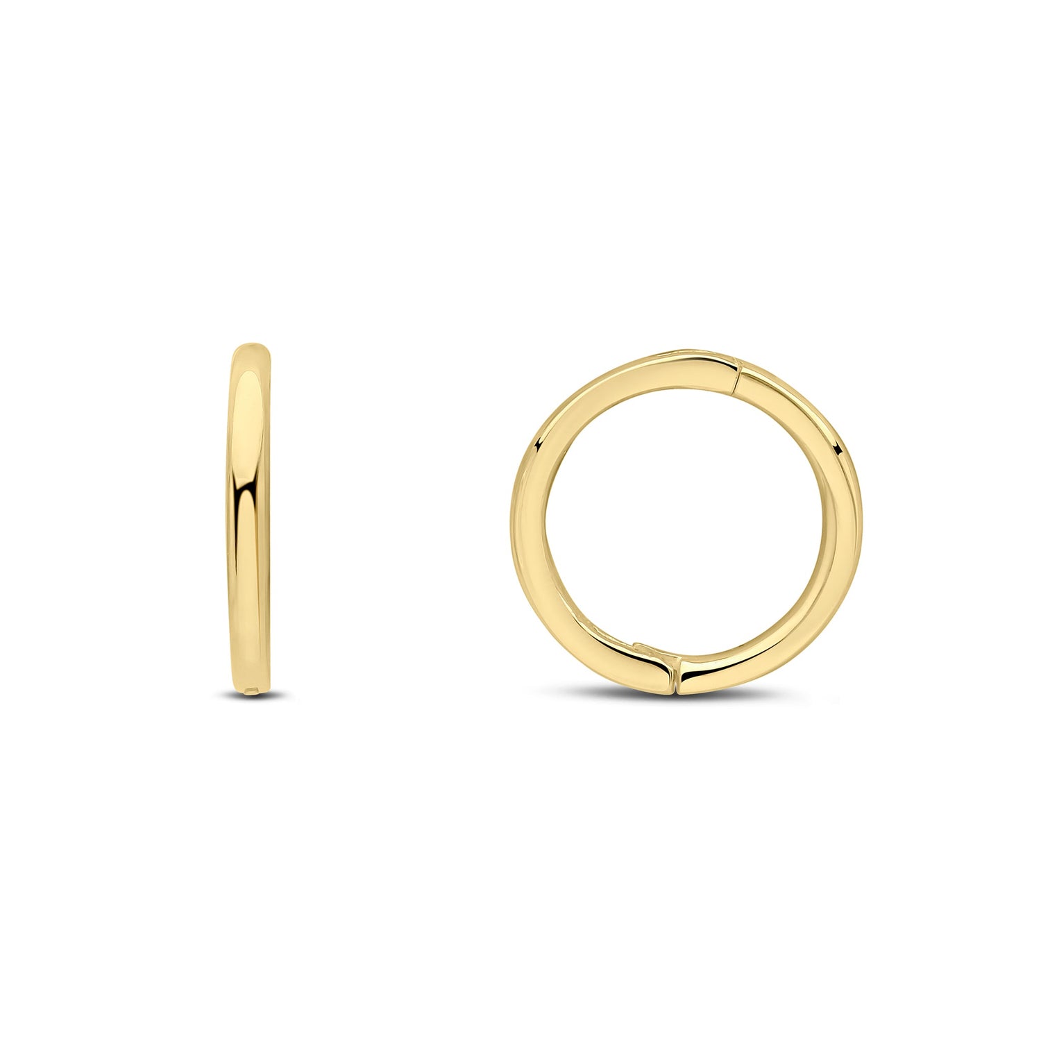 9CT Yellow Gold Hinged Sleeper Hoop Earrings — 10mm