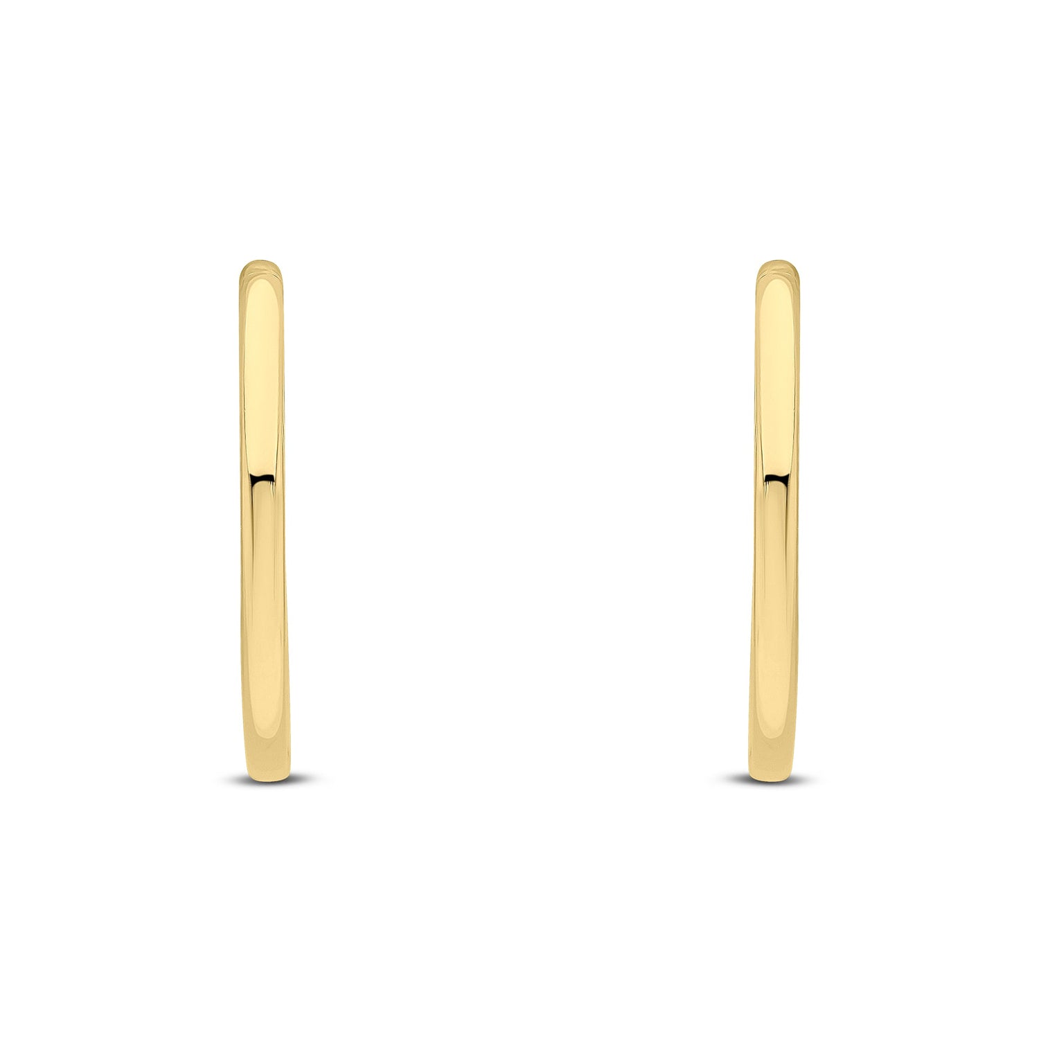 9ct Yellow Gold Hinged Sleeper Hoop Earrings — 15x1.2mm