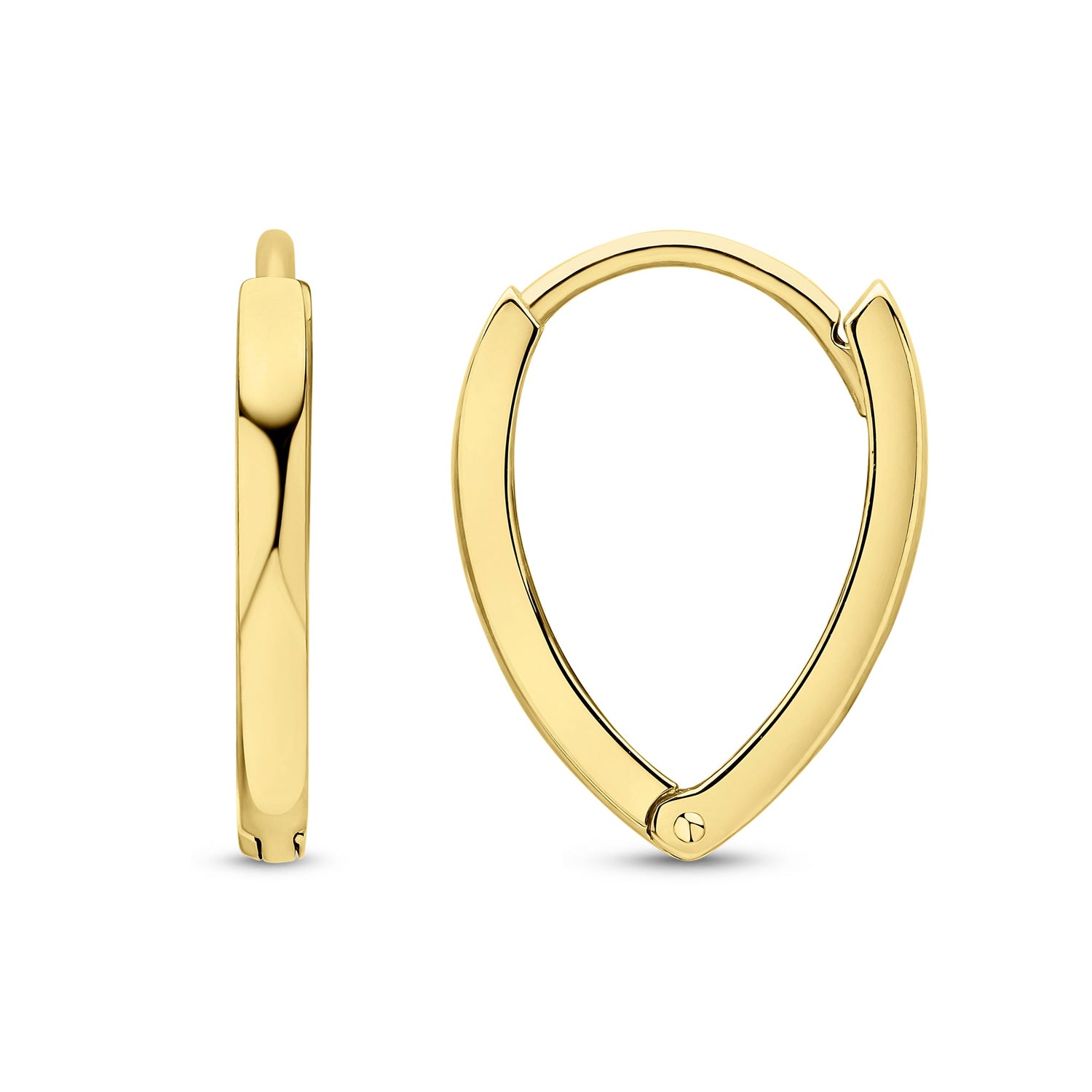 9CT Yellow Gold Polished Pointed Huggy Hoop Earrings 15mm