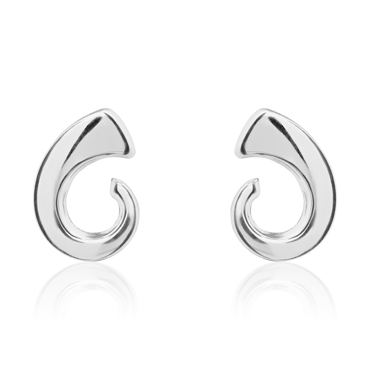 9ct White Gold Tusk Stud Earrings