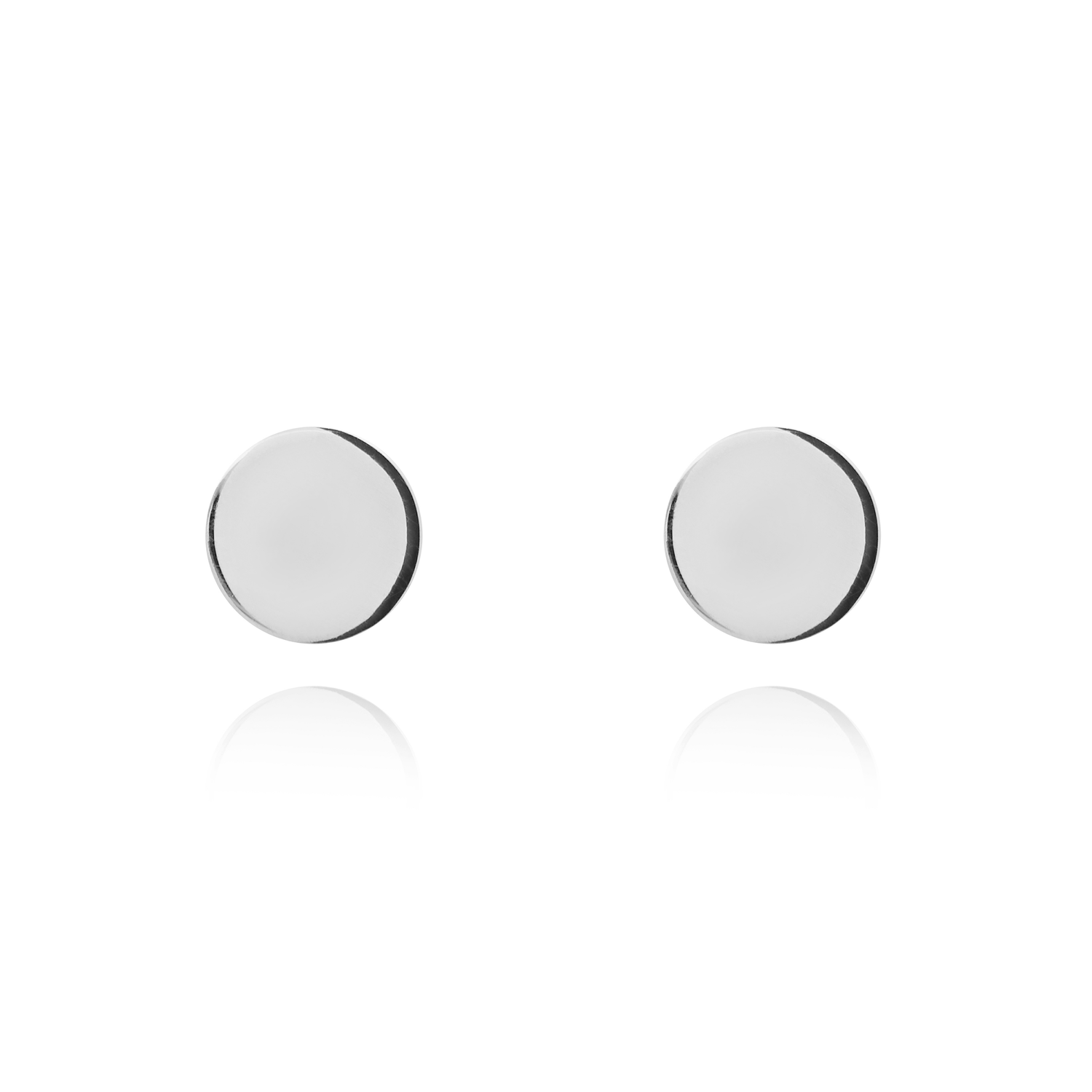 9CT White Gold Polished Circle Stud Earrings — 6mm