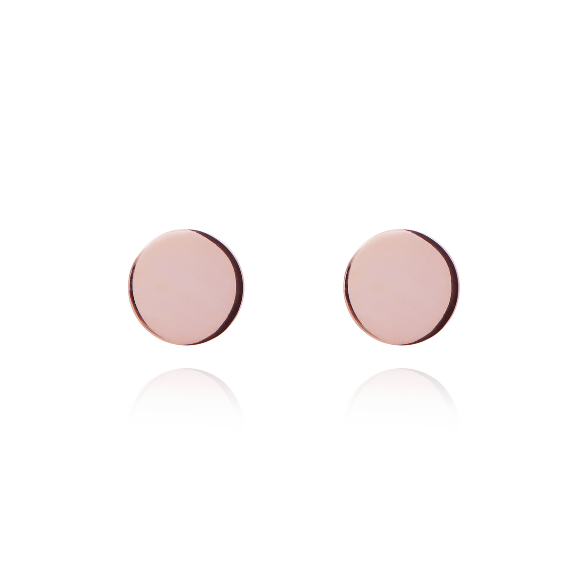 9CT Rose Gold Polished Circle Stud Earrings — 6mm