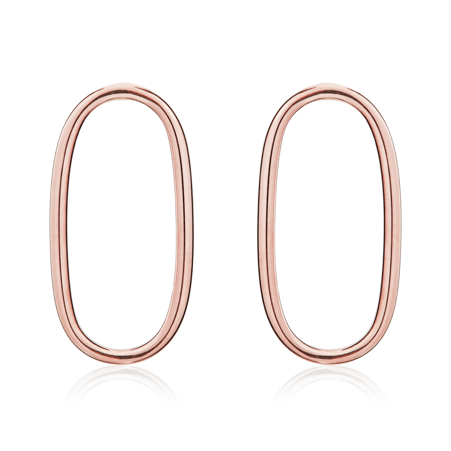 9ct Rose Gold Open Oval Stud Earrings