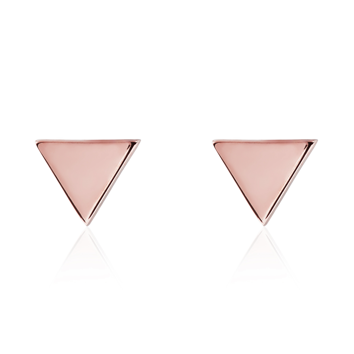 9ct Rose Gold Polished Triangle Stud Earrings