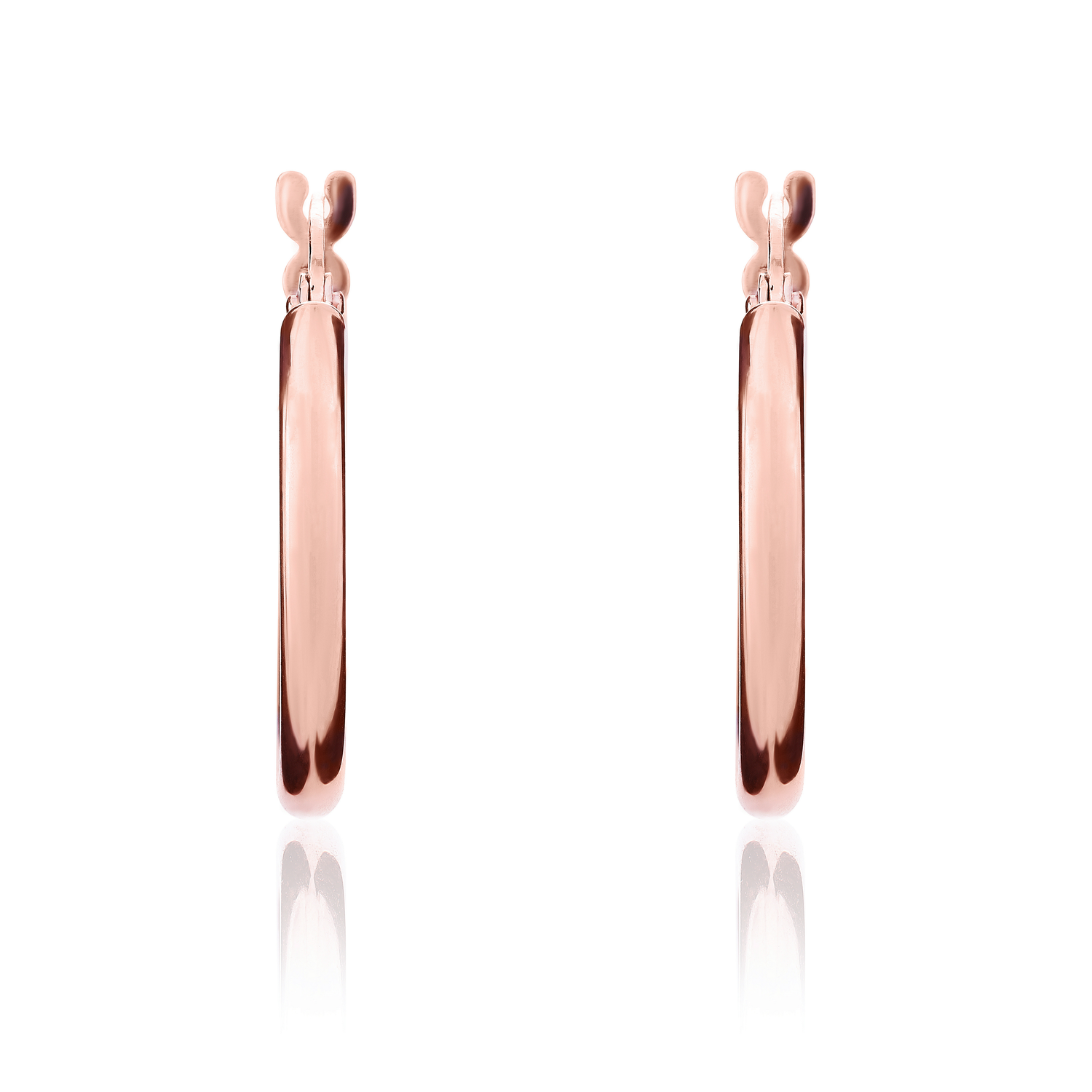 9ct Rose Gold Polished Tube Hoop Earrings – 19x2mm
