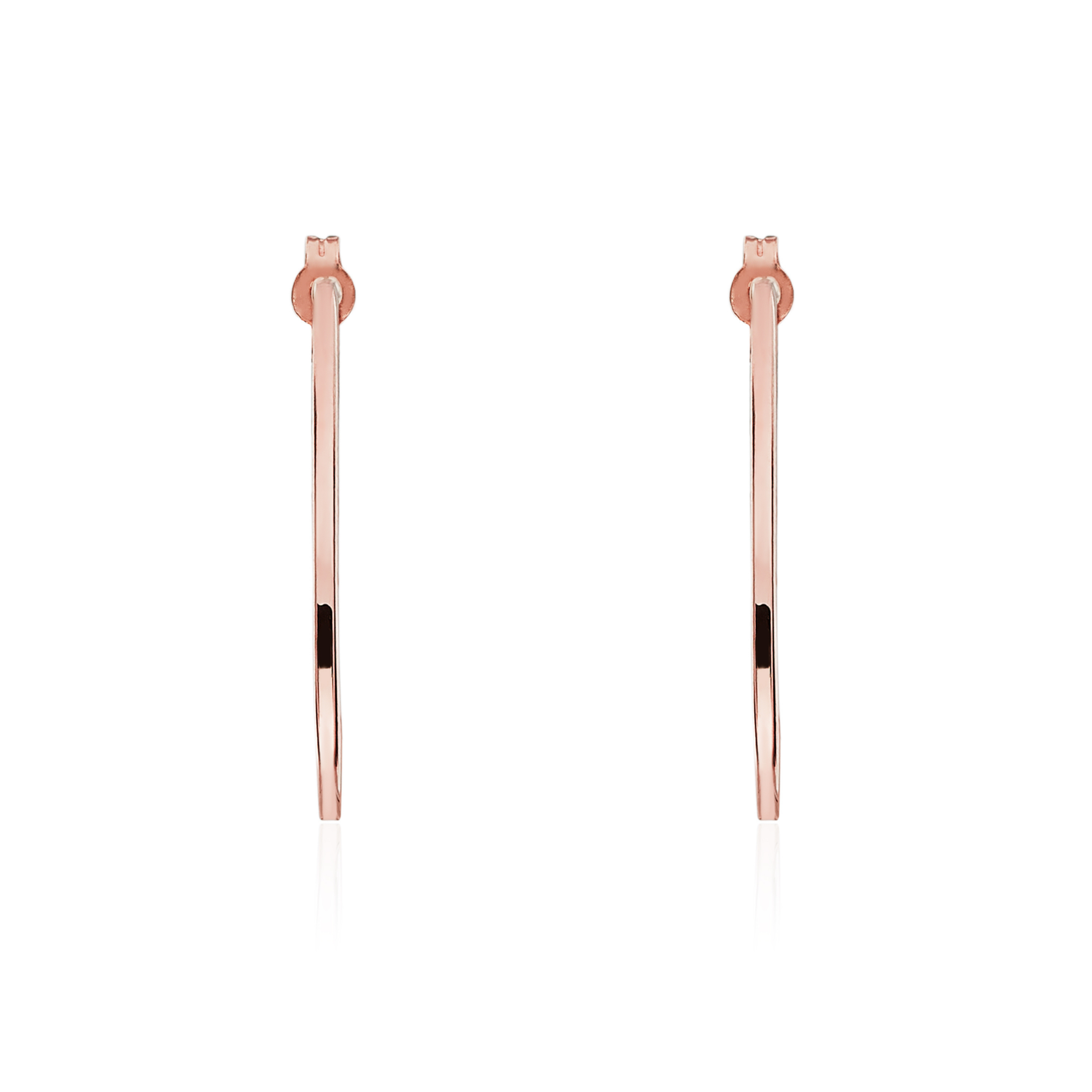9ct Rose Gold Triangle Peg and Scroll Hoop Earrings