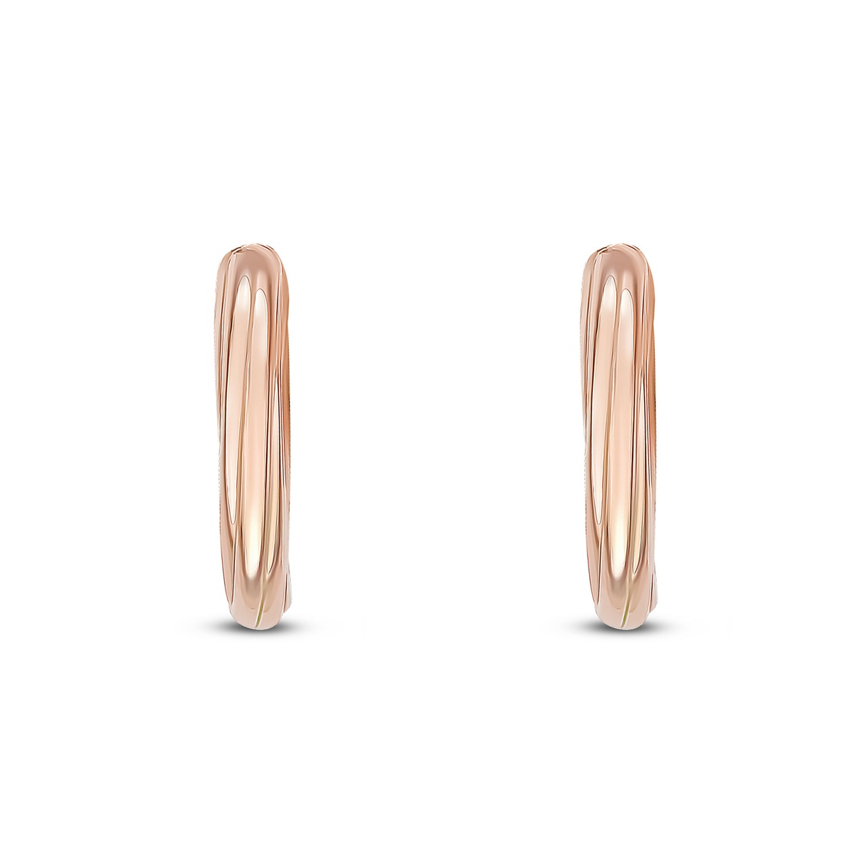 9ct Rose Gold Twist Hoop Earrings — 21x3mm