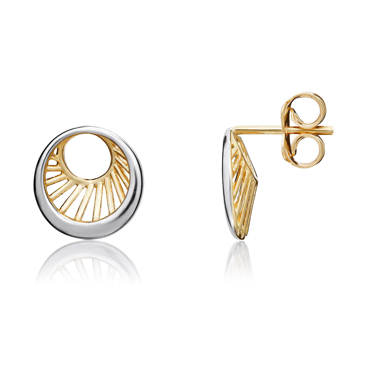 9ct Yellow and White Gold ‘Eye’ Stud Earrings