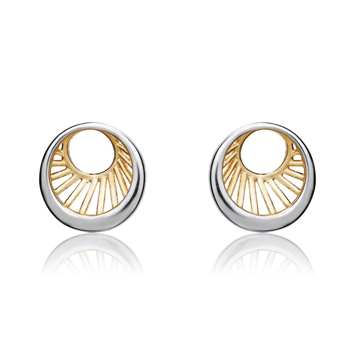 9ct Yellow and White Gold ‘Eye’ Stud Earrings