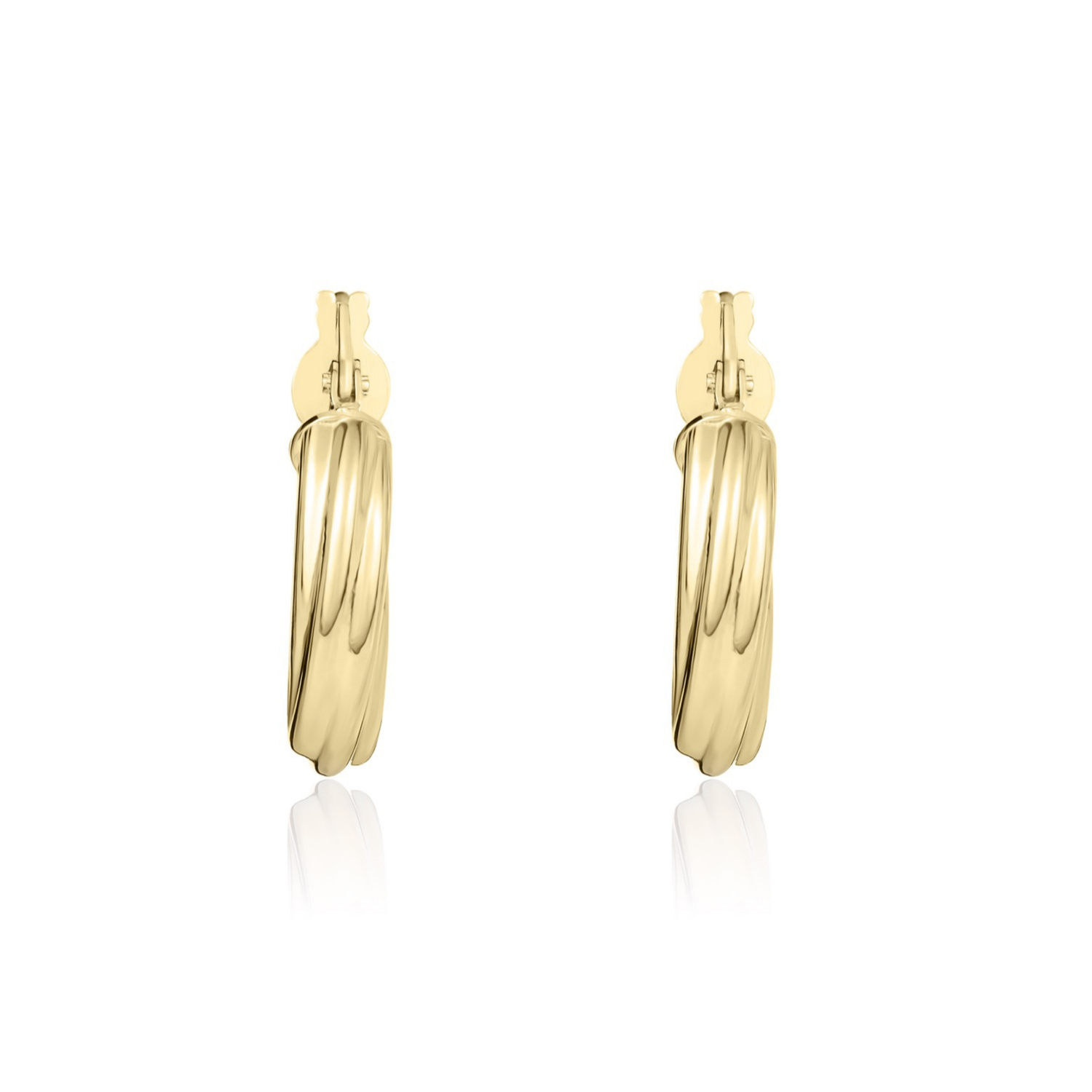 18ct Yellow Gold Twist Hoop Earrings — 16mm