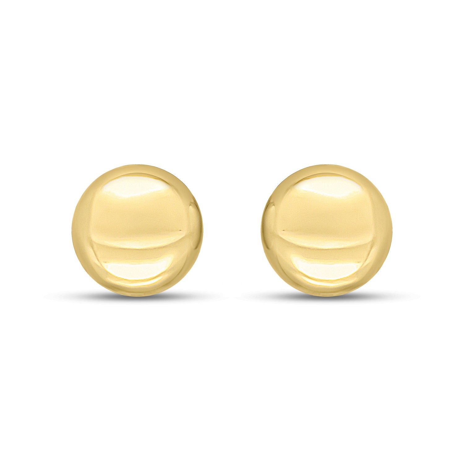 9ct Yellow Gold Polished Dome Peg and Clip Earrings -- 12.5mm