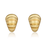 9ct Yellow Gold Polished and Satin Ribbed Peg and Clip Earrings