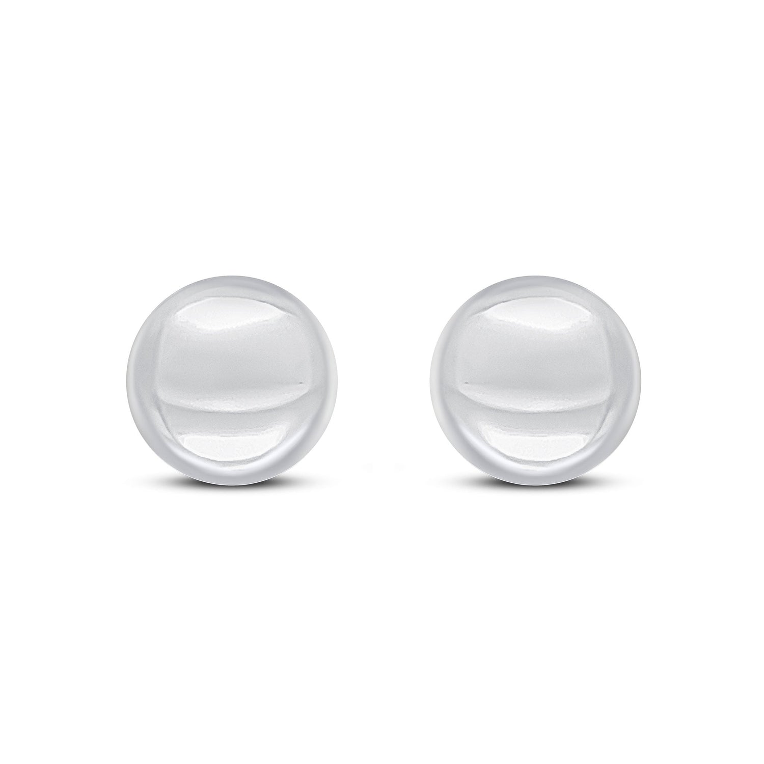9ct White Gold Polished Dome Peg and Clip Earrings - 12.5mm