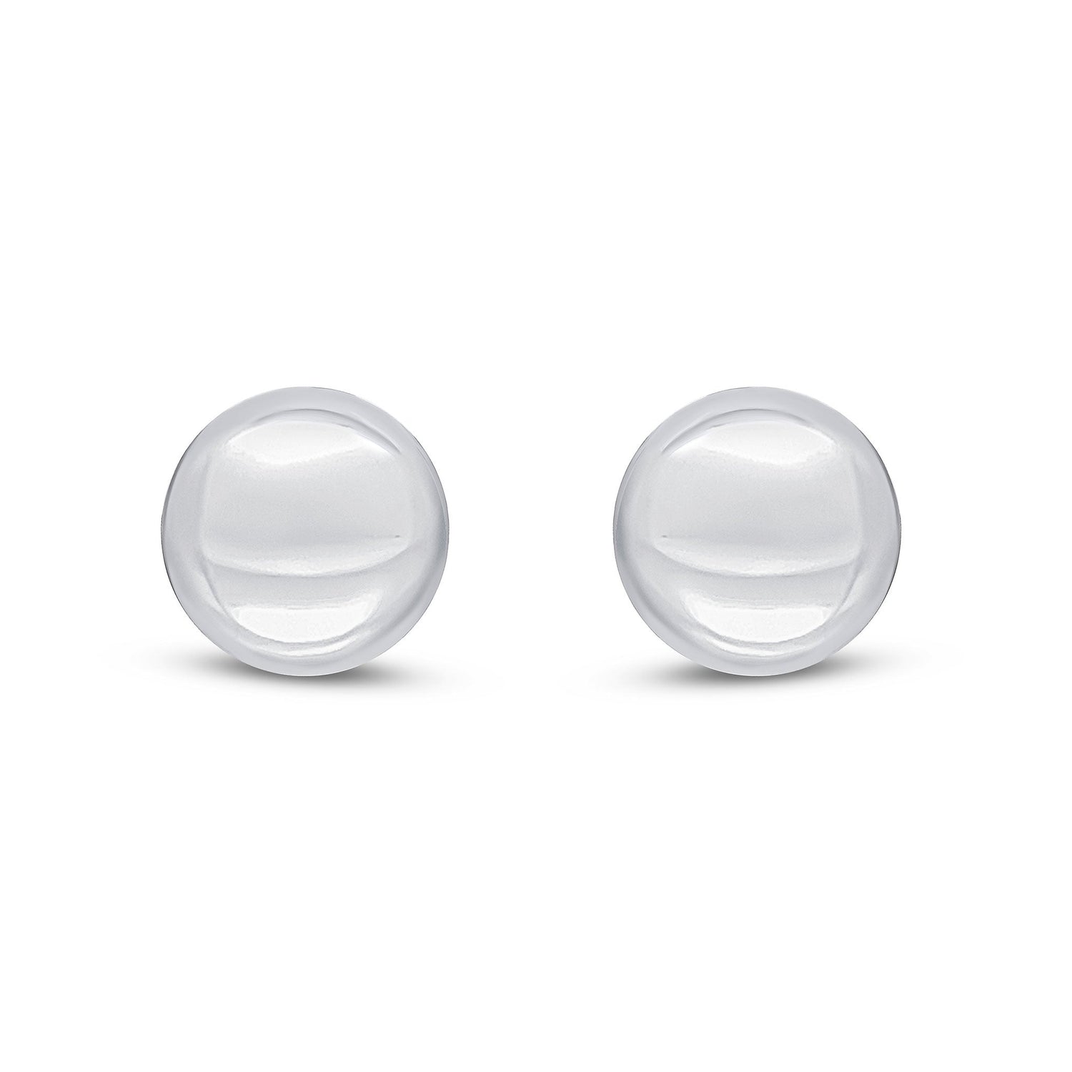 9ct White Gold Polished Dome Peg and Clip Earrings - 11mm