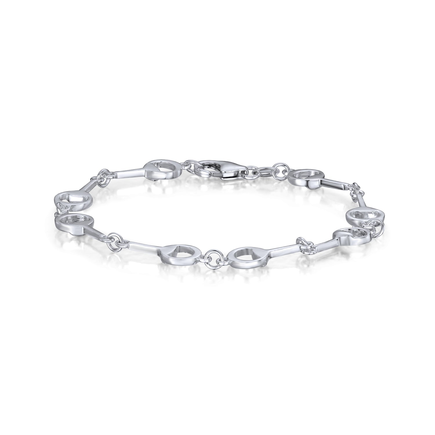 Sterling Silver 10.2mm Snaffle Link Bracelet