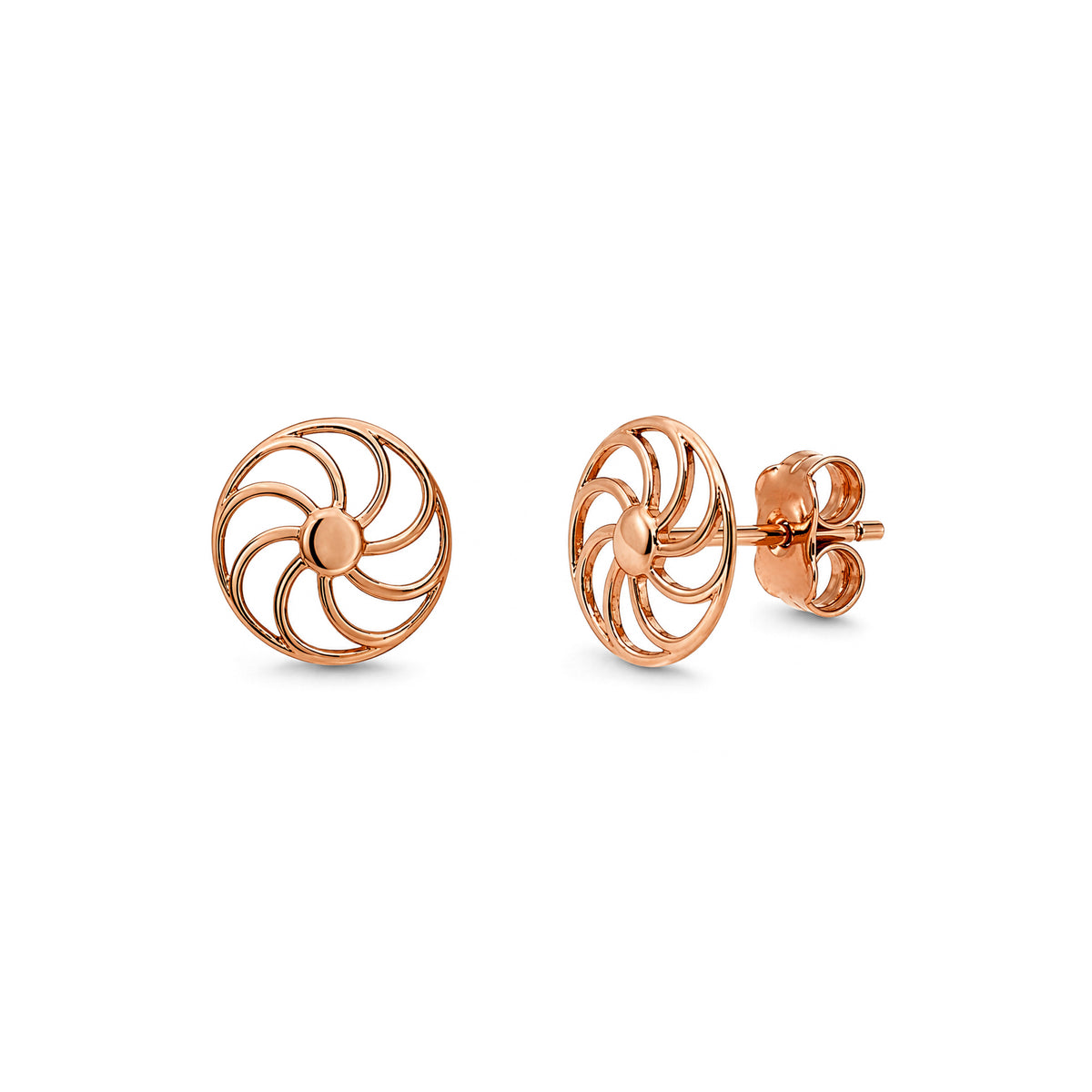 9ct Rose Gold Cartwheel Stud Earrings