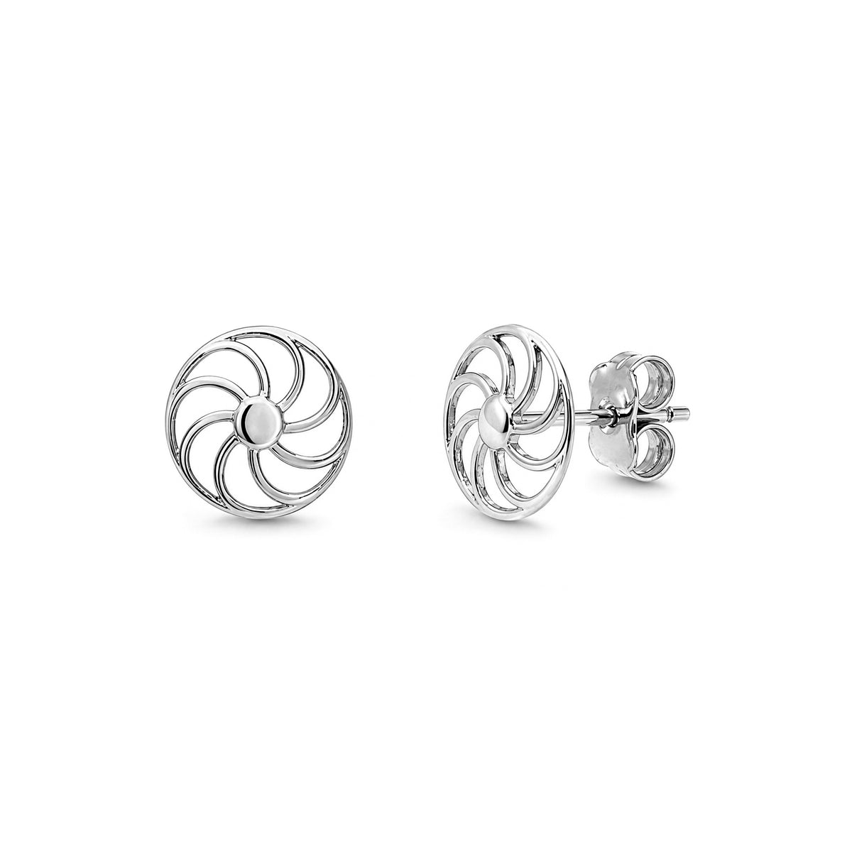9ct White Gold Cartwheel Stud Earrings