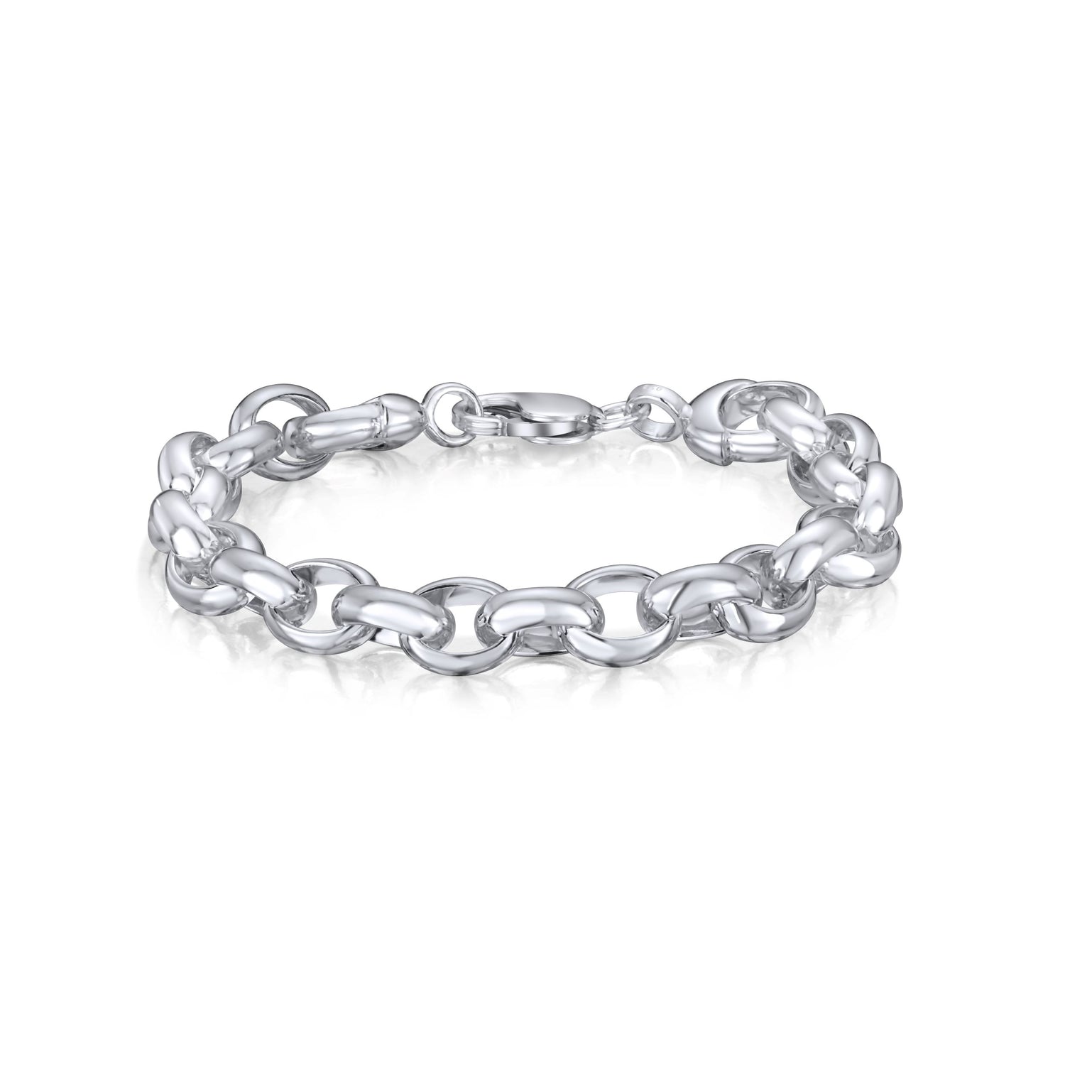 Sterling Silver Handmade Solid 10mm Belcher Bracelet