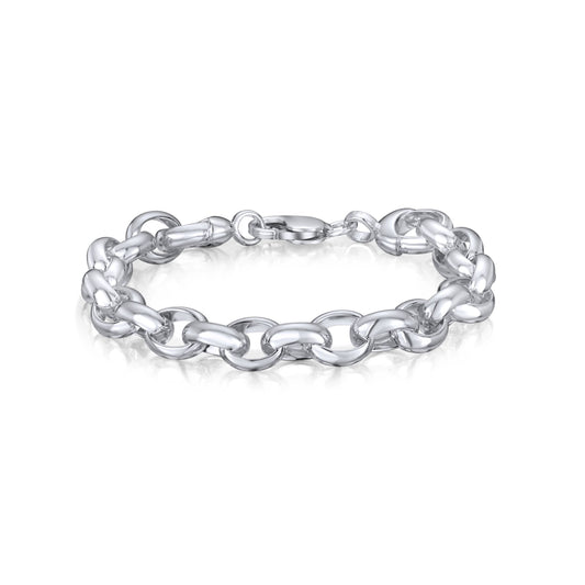Sterling Silver Handmade Solid 10mm Belcher Bracelet
