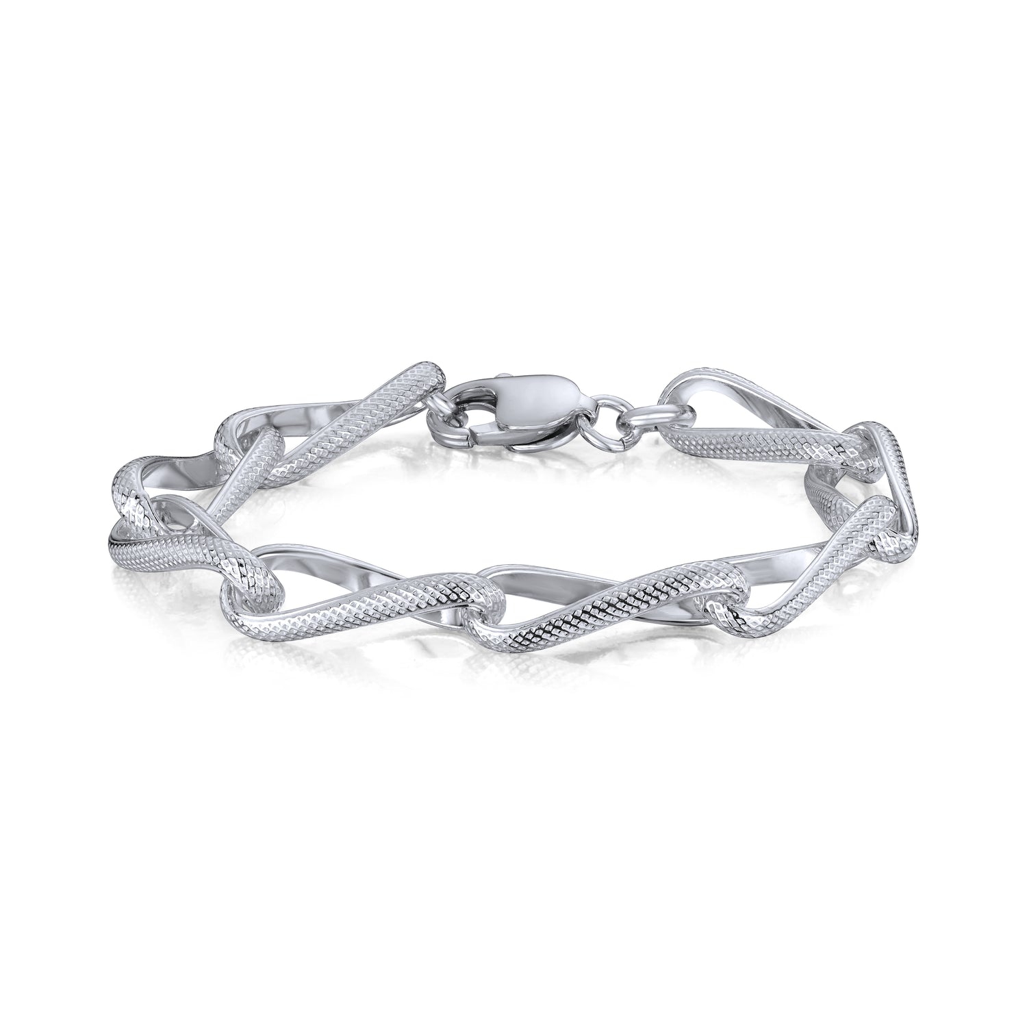 Sterling Silver Handmade Solid 10mm Loose Curb Bracelet