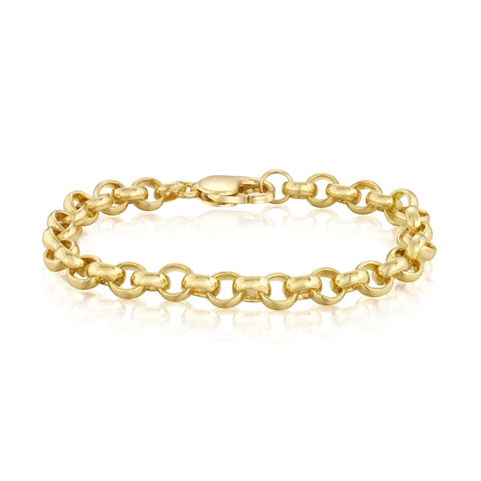 18ct Gold Vermeil on Sterling Silver 6mm Round Belcher Bracelet